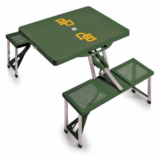 Baylor Bears - Picnic Table Portable Folding Table with Seats Perspective: front