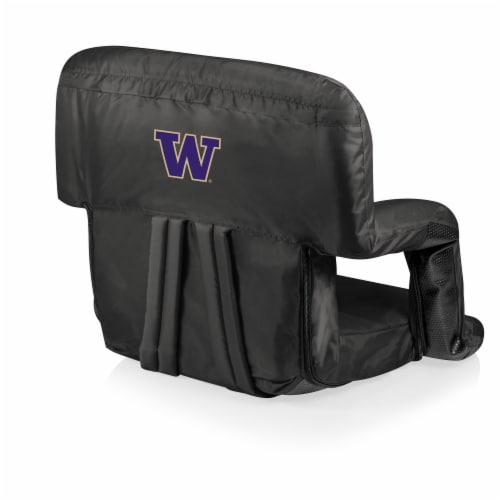 Washington Huskies Ventura Portable Reclining Stadium Seat - Black Perspective: front