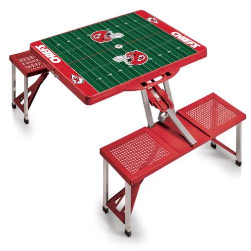 Kansas City Chiefs - Picnic Table Portable Folding Table with Seats Perspective: front