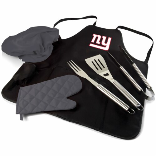 New York Giants BBQ Apron Tote Pro Set with Tools Perspective: front