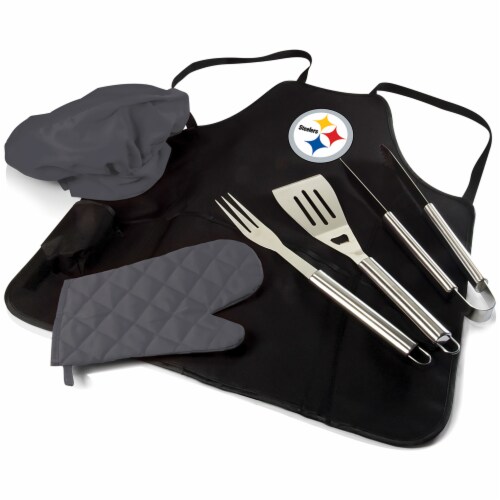 Pittsburgh Steelers BBQ Apron Tote Pro Set with Tools Perspective: front
