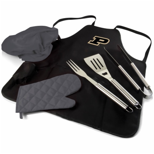 Purdue Boilermakers - BBQ Apron Tote Pro Grill Set Perspective: front