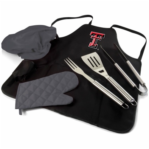 Texas Tech Red Raiders - BBQ Apron Tote Pro Grill Set Perspective: front
