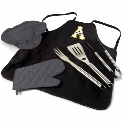 App State Mountaineers - BBQ Apron Tote Pro Grill Set Perspective: front