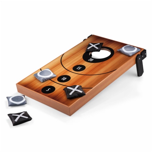 Mini Bean Bag Throw Game, Wood Grain Perspective: front