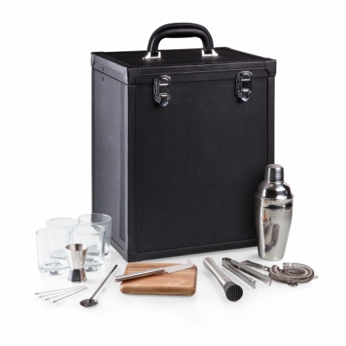 Hamilton Portable Cocktail Bar, Black Perspective: front