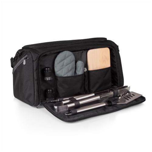 BBQ Kit Grill Set & Cooler, Black Perspective: front