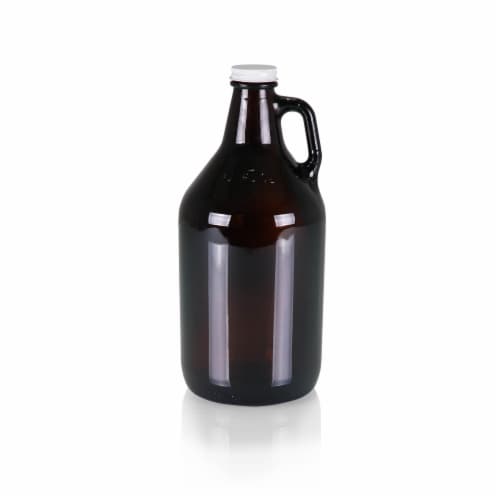 Glass 64 oz. Growler, Amber Perspective: front