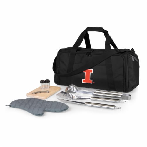 Illinois Fighting Illini - BBQ Kit Grill Set & Cooler Perspective: front