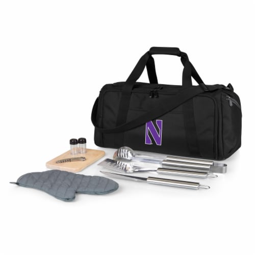 Northwestern Wildcats - BBQ Kit Grill Set & Cooler Perspective: front