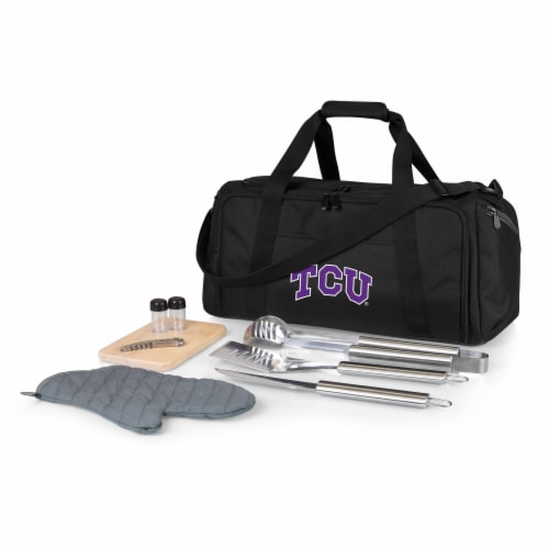 TCU Horned Frogs - BBQ Kit Grill Set & Cooler Perspective: front