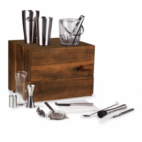 Detroit Lions - Madison Acacia Tabletop Bar Set Perspective: front