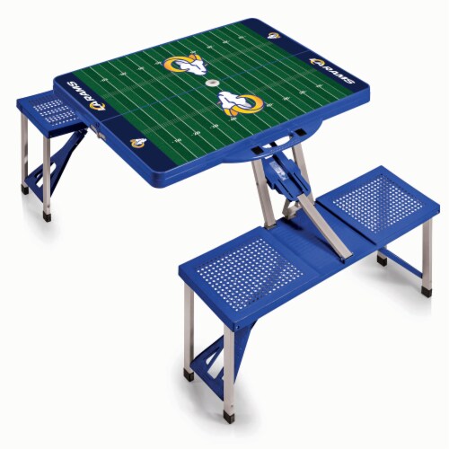 Los Angeles Rams - Picnic Table Portable Folding Table with Seats Perspective: front