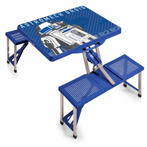 Star Wars R2-D2 - Picnic Table Portable Folding Table with Seats, Royal Blue Perspective: front