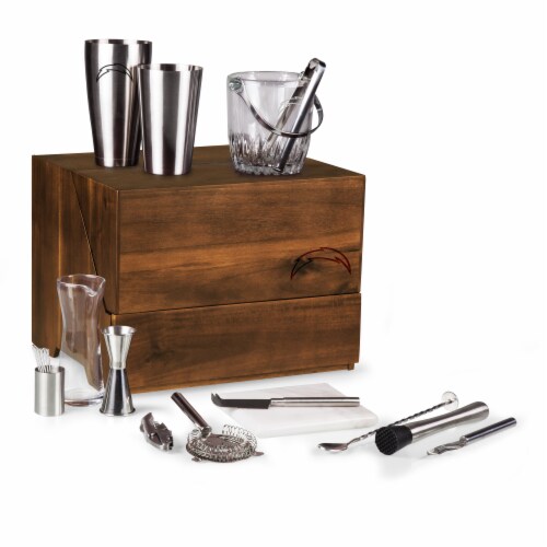 Los Angeles Chargers - Madison Acacia Tabletop Bar Set Perspective: front