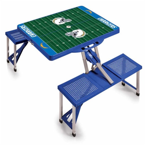 Los Angeles Chargers - Picnic Table Portable Folding Table with Seats Perspective: front