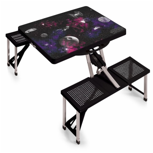Star Wars Death Star - Picnic Table Portable Folding Table with Seats, Black Perspective: front