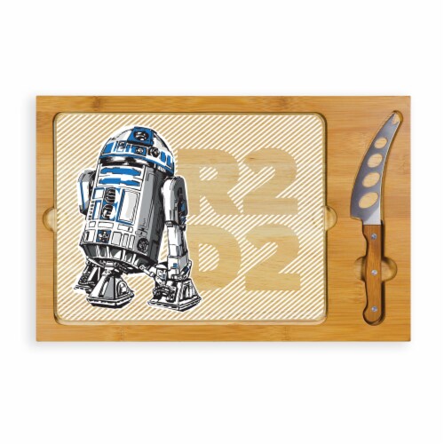 Star Wars R2-D2 - Icon Glass Top Cutting Board & Knife Set, Rubberwood & Bamboo Perspective: front