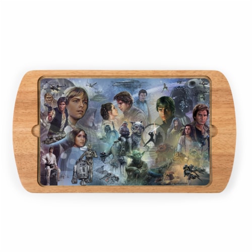 Star Wars - Billboard Glass Top Serving Tray, Rubberwood Perspective: front