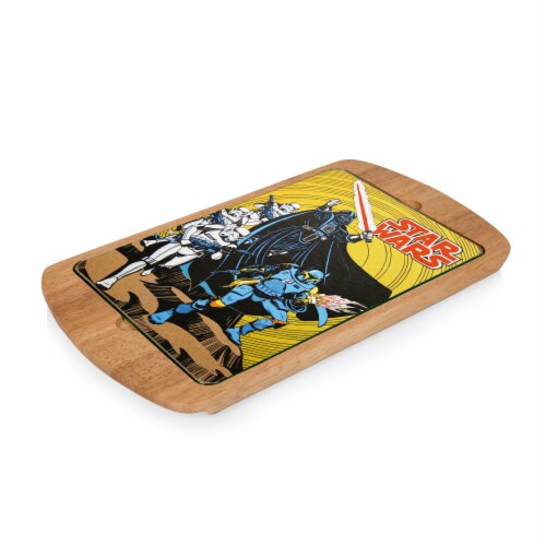 Star Wars Darth Vader - Billboard Glass Top Serving Tray, Rubberwood Perspective: front