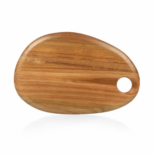 Pebble Shaped Acacia Serving Board 15" x 10", Natural Acacia Perspective: front