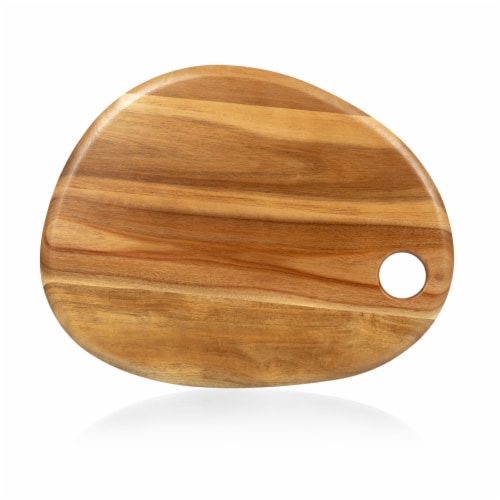 Pebble Shaped Acacia Serving Board 18" x 15", Natural Acacia Perspective: front