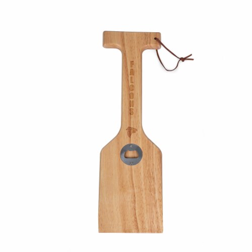 Atlanta Falcons - Hardwood BBQ Grill Scraper with Bottle Opener Perspective: front
