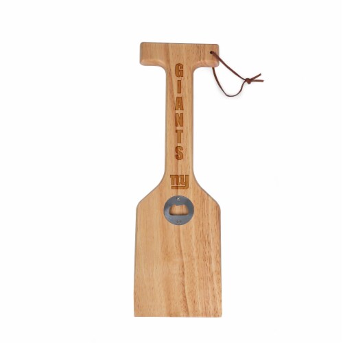 New York Giants - Hardwood BBQ Grill Scraper with Bottle Opener Perspective: front