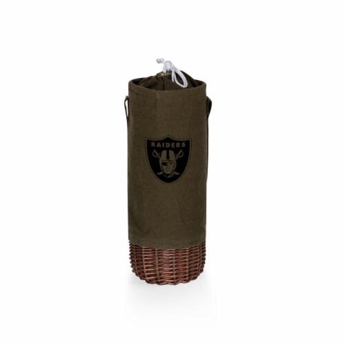 Las Vegas Raiders Malbec Insulated Canvas Wine Bottle Basket, 5.25 x