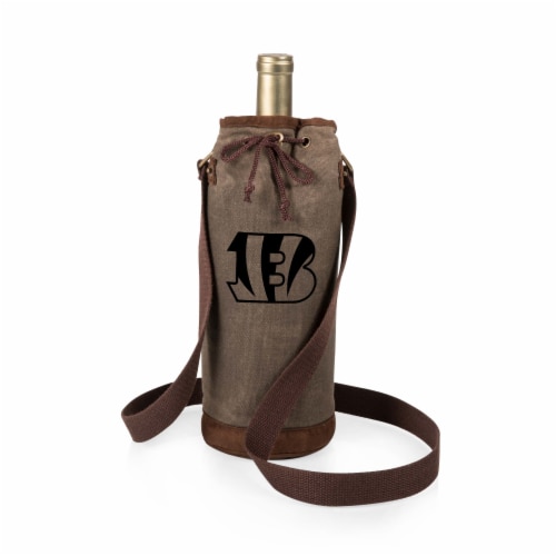 Cincinnati Bengals - Waxed Canvas Wine Tote Perspective: front