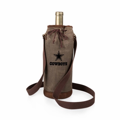 Dallas Cowboys - Waxed Canvas Wine Tote Perspective: front