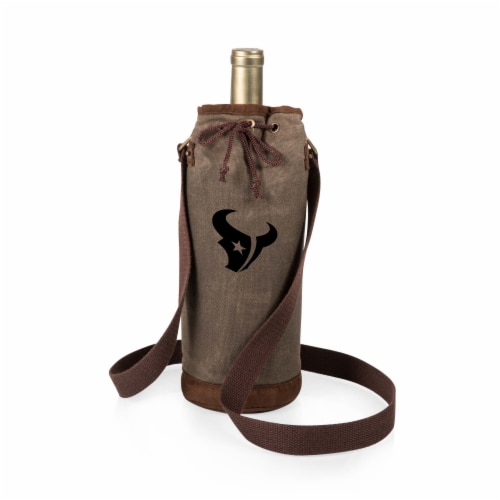 Houston Texans - Waxed Canvas Wine Tote Perspective: front