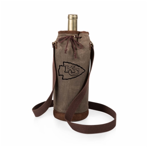Kansas City Chiefs - Waxed Canvas Wine Tote Perspective: front