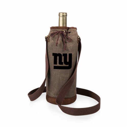 New York Giants - Waxed Canvas Wine Tote Perspective: front