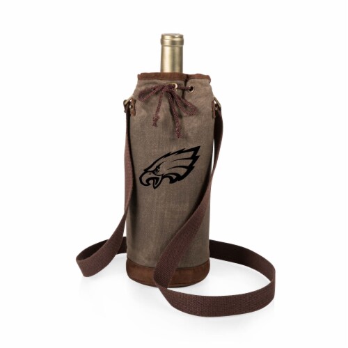 Philadelphia Eagles - Waxed Canvas Wine Tote Perspective: front