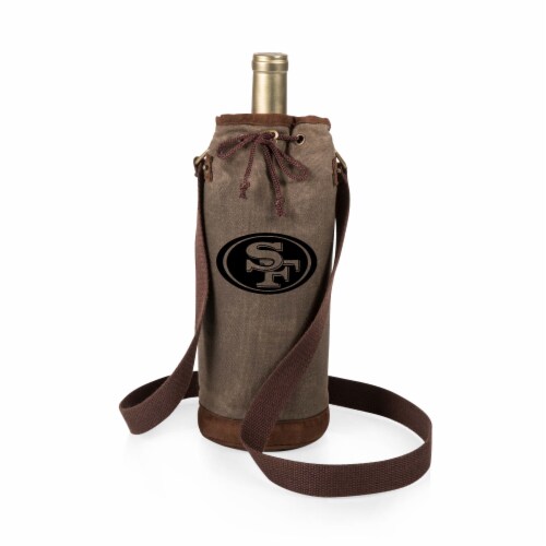 San Francisco 49ers - Waxed Canvas Wine Tote Perspective: front