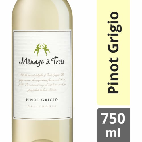 Menage a Trois Pinot Grigio California White Wine Perspective: front