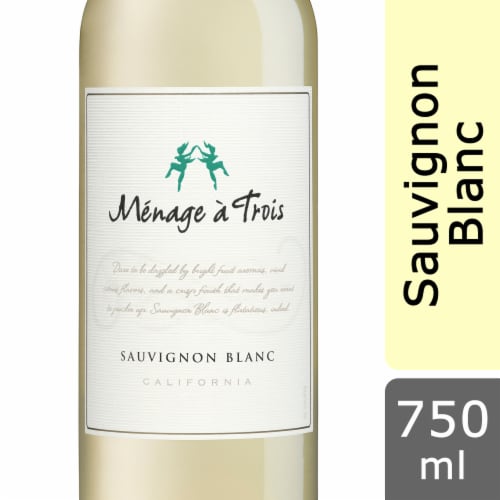 Menage a Trois Sauvignon Blanc California White Wine Perspective: front