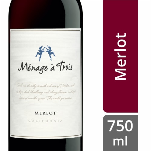 Menage a Trois Merlot Red Wine Perspective: front
