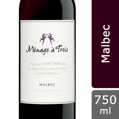 Menage a Trois California Malbec Red Wine Perspective: front