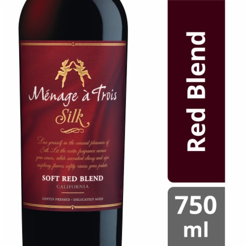 Menage a Trois Silk Soft Red Blend California Red Wine Perspective: front