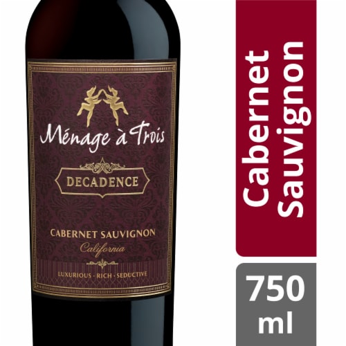 Menage a Trois Decadence Cabernet Sauvignon California Red Wine Perspective: front