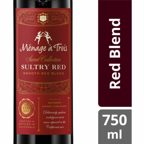 Menage a Trois Sultry California Red Wine 750 ml Perspective: front