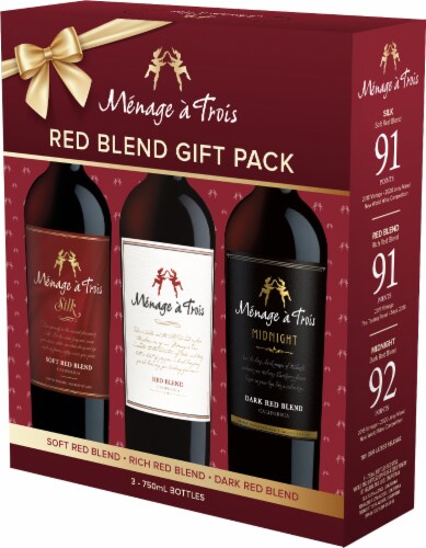 Menage a Trois Red Blend Gift Pack Perspective: front
