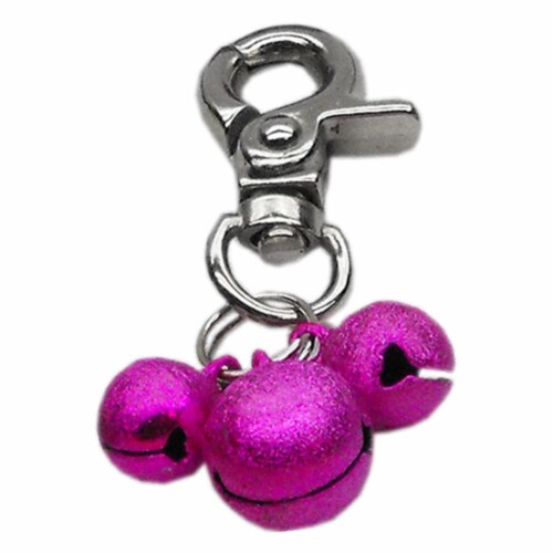 Mirage Pet Products 11-02 BPK Lobster Claw Bell Charm Bright Pink . Perspective: front