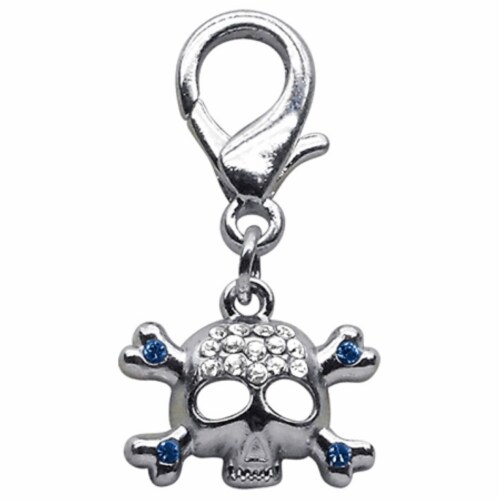 Lobster Claw Skull Charm  Blue Perspective: front