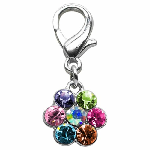 Mirage Pet Products 11-07 MC Lobster Claw Flower Charm Multi Color Perspective: front