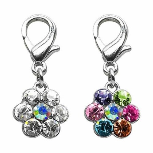 Mirage Pet Products 11-07 CL Lobster Claw Flower Charm Clear Perspective: front