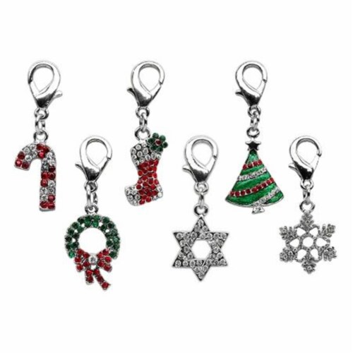 Mirage Pet Products 25-18 SOD Holiday lobster claw charms  -  zipper pulls Star of David . Perspective: front