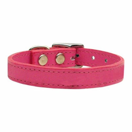 Mirage Pet Products 83-25 24Pk Plain Leather Collars Pink 24 Perspective: front